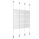 (12) 11'' Width x 8-1/2'' Height Clear Acrylic Frame & (4) Wall-to-Wall Stainless Steel Satin Brushed Cable Systems with (16) Single-Sided Panel Grippers (16) Double-Sided Panel Grippers