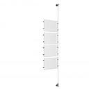 (4) 11'' Width x 8-1/2'' Height Clear Acrylic Frame & (1) Wall-to-Wall Aluminum Clear Anodized Cable Systems with (8) Single-Sided Panel Grippers (8) Double-Sided Panel Grippers