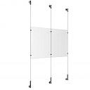 (2) 11'' Width x 17'' Height Clear Acrylic Frame & (3) Wall-to-Wall Stainless Steel Satin Brushed Cable Systems with (4) Single-Sided Panel Grippers (2) Double-Sided Panel Grippers