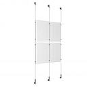 (4) 11'' Width x 17'' Height Clear Acrylic Frame & (3) Wall-to-Wall Stainless Steel Satin Brushed Cable Systems with (8) Single-Sided Panel Grippers (4) Double-Sided Panel Grippers