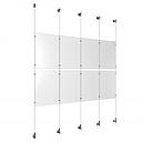 (8) 11'' Width x 17'' Height Clear Acrylic Frame & (5) Wall-to-Wall Aluminum Clear Anodized Cable Systems with (8) Single-Sided Panel Grippers (12) Double-Sided Panel Grippers