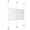 (4) 17'' Width x 11'' Height Clear Acrylic Frame & (3) Wall-to-Wall Stainless Steel Satin Brushed Cable Systems with (8) Single-Sided Panel Grippers (4) Double-Sided Panel Grippers