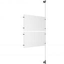 (2) 17'' Width x 11'' Height Clear Acrylic Frame & (1) Wall-to-Wall Aluminum Clear Anodized Cable Systems with (4) Single-Sided Panel Grippers (4) Double-Sided Panel Grippers