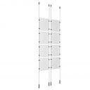 (8) 8-1/2'' Width x 11'' Height Clear Acrylic Frame & (4) Ceiling-to-Floor Stainless Steel Satin Brushed Cable Systems with (32) Single-Sided Panel Grippers