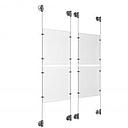 (4) 8-1/2'' Width x 11'' Height Clear Acrylic Frame & (4) Stainless Steel Satin Brushed Adjustable Angle Cable Systems with (16) Single-Sided Panel Grippers