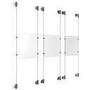 (3) 8-1/2'' Width x 11'' Height Clear Acrylic Frame & (6) Stainless Steel Satin Brushed Adjustable Angle Cable Systems with (12) Single-Sided Panel Grippers