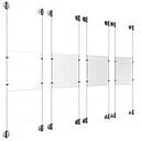 (4) 8-1/2'' Width x 11'' Height Clear Acrylic Frame & (8) Aluminum Clear Anodized Adjustable Angle Cable Systems with (16) Single-Sided Panel Grippers