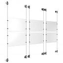 (6) 11'' Width x 8-1/2'' Height Clear Acrylic Frame & (6) Aluminum Clear Anodized Adjustable Angle Cable Systems with (24) Single-Sided Panel Grippers