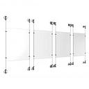 (4) 11'' Width x 17'' Height Clear Acrylic Frame & (8) Stainless Steel Satin Brushed Adjustable Angle Cable Systems with (16) Single-Sided Panel Grippers