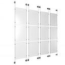 (12) 11'' Width x 17'' Height Clear Acrylic Frame & (8) Aluminum Clear Anodized Adjustable Angle Cable Systems with (48) Single-Sided Panel Grippers