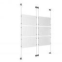 (6) 17'' Width x 11'' Height Clear Acrylic Frame & (4) Stainless Steel Satin Brushed Adjustable Angle Cable Systems with (24) Single-Sided Panel Grippers