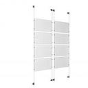 (8) 17'' Width x 11'' Height Clear Acrylic Frame & (4) Stainless Steel Satin Brushed Adjustable Angle Cable Systems with (32) Single-Sided Panel Grippers