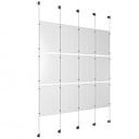 (12) 11'' Width x 17'' Height Clear Acrylic Frame & (5) Stainless Steel Satin Brushed Adjustable Angle Cable Systems with (12) Single-Sided Panel Grippers (18) Double-Sided Panel Grippers