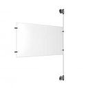 (1) 17'' Width x 11'' Height Clear Acrylic Frame & (1) Stainless Steel Satin Brushed Adjustable Angle Cable Systems with (2) Single-Sided Panel Grippers (2) Double-Sided Panel Grippers