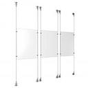 (3) 11'' Width x 17'' Height Clear Acrylic Frame & (6) Aluminum Clear Anodized Adjustable Angle Signature Cable Systems with (12) Single-Sided Panel Grippers