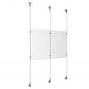 (2) 11'' Width x 17'' Height Clear Acrylic Frame & (3) Aluminum Clear Anodized Adjustable Angle Signature Cable Systems with (4) Single-Sided Panel Grippers (2) Double-Sided Panel Grippers