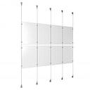 (8) 11'' Width x 17'' Height Clear Acrylic Frame & (5) Aluminum Clear Anodized Adjustable Angle Signature Cable Systems with (8) Single-Sided Panel Grippers (12) Double-Sided Panel Grippers