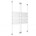 (4) 11'' Width x 8-1/2'' Height Clear Acrylic Frame & (4) Aluminum Clear Anodized Adjustable Angle Signature Cable Systems with (16) Single-Sided Panel Grippers