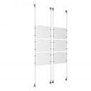 (6) 11'' Width x 8-1/2'' Height Clear Acrylic Frame & (4) Aluminum Clear Anodized Adjustable Angle Signature Cable Systems with (24) Single-Sided Panel Grippers