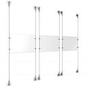 (3) 11'' Width x 8-1/2'' Height Clear Acrylic Frame & (6) Aluminum Clear Anodized Adjustable Angle Signature Cable Systems with (12) Single-Sided Panel Grippers