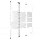 (9) 11'' Width x 8-1/2'' Height Clear Acrylic Frame & (6) Aluminum Clear Anodized Adjustable Angle Signature Cable Systems with (36) Single-Sided Panel Grippers