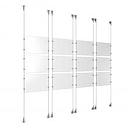 (12) 11'' Width x 8-1/2'' Height Clear Acrylic Frame & (8) Aluminum Clear Anodized Adjustable Angle Signature Cable Systems with (48) Single-Sided Panel Grippers