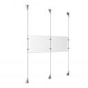 (2) 11'' Width x 8-1/2'' Height Clear Acrylic Frame & (3) Aluminum Clear Anodized Adjustable Angle Signature Cable Systems with (4) Single-Sided Panel Grippers (2) Double-Sided Panel Grippers