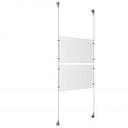 (2) 17'' Width x 11'' Height Clear Acrylic Frame & (2) Aluminum Clear Anodized Adjustable Angle Signature Cable Systems with (8) Single-Sided Panel Grippers