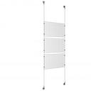 (3) 17'' Width x 11'' Height Clear Acrylic Frame & (2) Aluminum Clear Anodized Adjustable Angle Signature Cable Systems with (12) Single-Sided Panel Grippers