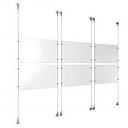 (6) 17'' Width x 11'' Height Clear Acrylic Frame & (6) Aluminum Clear Anodized Adjustable Angle Signature Cable Systems with (24) Single-Sided Panel Grippers