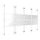 (8) 17'' Width x 11'' Height Clear Acrylic Frame & (8) Aluminum Clear Anodized Adjustable Angle Signature Cable Systems with (32) Single-Sided Panel Grippers