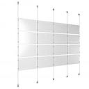 (16) 17'' Width x 11'' Height Clear Acrylic Frame & (5) Aluminum Clear Anodized Adjustable Angle Signature Cable Systems with (16) Single-Sided Panel Grippers (24) Double-Sided Panel Grippers