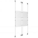 (4) 8-1/2'' Width x 11'' Height Clear Acrylic Frame & (4) Aluminum Clear Anodized Adjustable Angle Signature Cable Systems with (16) Single-Sided Panel Grippers