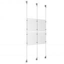 (4) 8-1/2'' Width x 11'' Height Clear Acrylic Frame & (3) Aluminum Clear Anodized Adjustable Angle Signature Cable Systems with (8) Single-Sided Panel Grippers (4) Double-Sided Panel Grippers