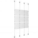 (9) 8-1/2'' Width x 11'' Height Clear Acrylic Frame & (4) Aluminum Clear Anodized Adjustable Angle Signature Cable Systems with (12) Single-Sided Panel Grippers (12) Double-Sided Panel Grippers