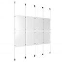 (8) 11'' Width x 17'' Height Clear Acrylic Frame & (5) Aluminum Chrome Polished Adjustable Angle Signature Cable Systems with (8) Single-Sided Panel Grippers (12) Double-Sided Panel Grippers