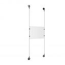 (1) 8-1/2'' Width x 11'' Height Clear Acrylic Frame & (2) Aluminum Chrome Polished Adjustable Angle Signature Cable Systems with (4) Single-Sided Panel Grippers