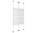 (8) 11'' Width x 8-1/2'' Height Clear Acrylic Frame & (4) Aluminum Chrome Polished Adjustable Angle Signature Cable Systems with (32) Single-Sided Panel Grippers