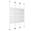 (12) 11'' Width x 8-1/2'' Height Clear Acrylic Frame & (6) Aluminum Chrome Polished Adjustable Angle Signature Cable Systems with (48) Single-Sided Panel Grippers