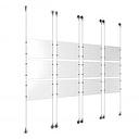 (12) 11'' Width x 8-1/2'' Height Clear Acrylic Frame & (8) Aluminum Chrome Polished Adjustable Angle Signature Cable Systems with (48) Single-Sided Panel Grippers