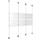 (6) 11'' Width x 8-1/2'' Height Clear Acrylic Frame & (4) Aluminum Chrome Polished Adjustable Angle Signature Cable Systems with (8) Single-Sided Panel Grippers (8) Double-Sided Panel Grippers