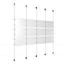 (12) 11'' Width x 8-1/2'' Height Clear Acrylic Frame & (5) Aluminum Chrome Polished Adjustable Angle Signature Cable Systems with (12) Single-Sided Panel Grippers (18) Double-Sided Panel Grippers