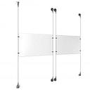 (2) 17'' Width x 11'' Height Clear Acrylic Frame & (4) Aluminum Chrome Polished Adjustable Angle Signature Cable Systems with (8) Single-Sided Panel Grippers