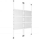 (6) 17'' Width x 11'' Height Clear Acrylic Frame & (4) Aluminum Chrome Polished Adjustable Angle Signature Cable Systems with (24) Single-Sided Panel Grippers