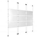 (9) 17'' Width x 11'' Height Clear Acrylic Frame & (6) Aluminum Chrome Polished Adjustable Angle Signature Cable Systems with (36) Single-Sided Panel Grippers