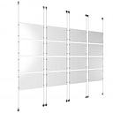 (16) 17'' Width x 11'' Height Clear Acrylic Frame & (8) Aluminum Chrome Polished Adjustable Angle Signature Cable Systems with (64) Single-Sided Panel Grippers