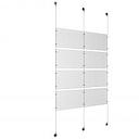 (8) 17'' Width x 11'' Height Clear Acrylic Frame & (3) Aluminum Chrome Polished Adjustable Angle Signature Cable Systems with (16) Single-Sided Panel Grippers (8) Double-Sided Panel Grippers