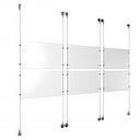 (2) 17'' Width x 11'' Height Clear Acrylic Frame & (1) Aluminum Chrome Polished Adjustable Angle Signature Cable Systems with (4) Single-Sided Panel Grippers (4) Double-Sided Panel Grippers