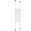 (2) 8-1/2'' Width x 11'' Height Clear Acrylic Frame & (2) Aluminum Chrome Polished Adjustable Angle Signature Cable Systems with (8) Single-Sided Panel Grippers