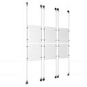 (6) 8-1/2'' Width x 11'' Height Clear Acrylic Frame & (6) Aluminum Chrome Polished Adjustable Angle Signature Cable Systems with (24) Single-Sided Panel Grippers